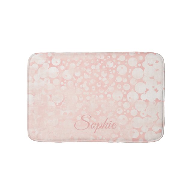 Tapis De Bain Bulles blanches roses pois (Devant)