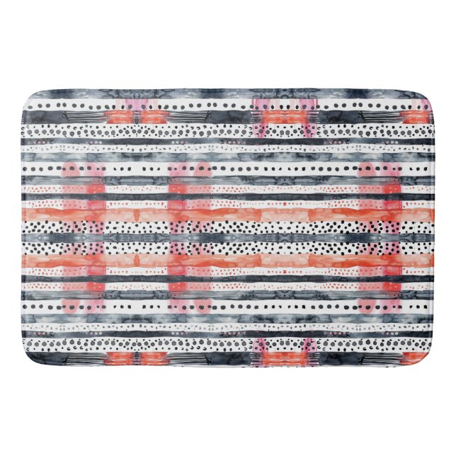 Tapis De Bain Bulles et lignes d'aquarelle (Devant)