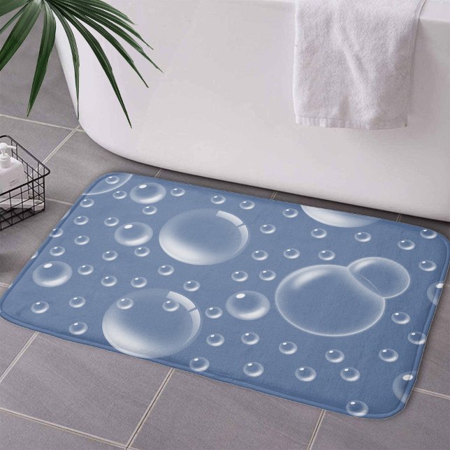 Tapis De Bain Bulles Motif géométrique bleu (Créateur téléchargé)