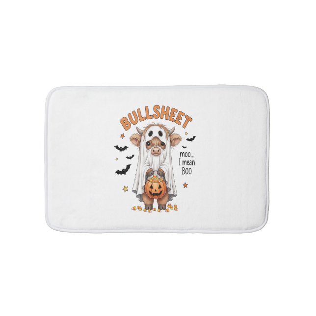 Tapis De Bain Bullsheet Highland Cow Funny Ghost (Devant)