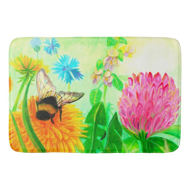 Tapis De Bain Bumblebee sur le pandelion (Devant)