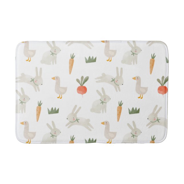 Tapis De Bain Bunnies & Canards sur le Motif de ferme (Devant)