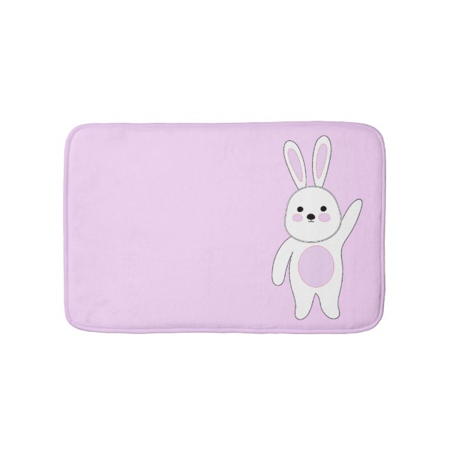 Tapis De Bain Bunny. Rose blanc (Devant)