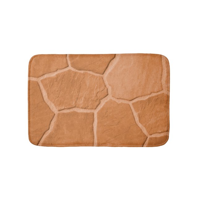 Tapis De Bain Burange Orange pierre de sable moderne (Devant)