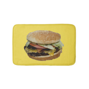 Tapis De Bain Burger au fromage double avec tomate et laitue