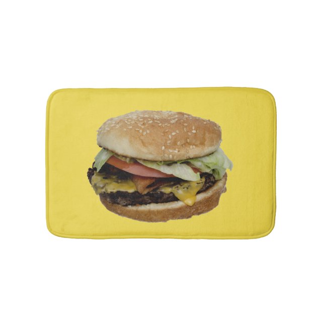 Tapis De Bain Burger au fromage double avec tomate et laitue (Devant)