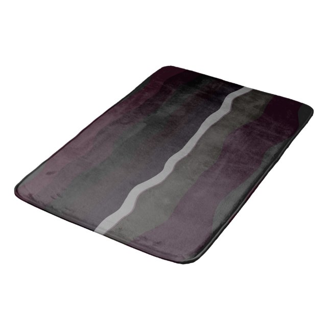 Tapis De Bain Burgundy et Olive Wavey (Angle)