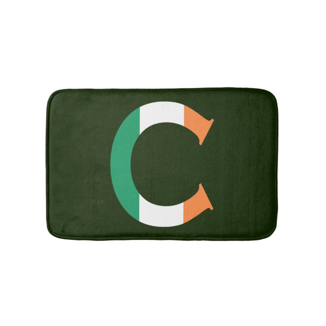 Tapis De Bain C Monogramme superposé sur Irish Flag bmcnt (Devant)