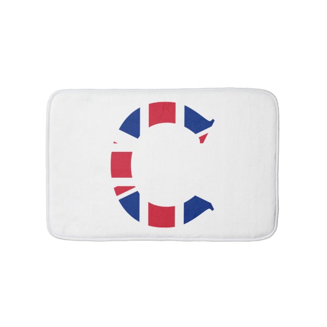 Tapis De Bain C Monogramme superposé sur Union Jack Flag bmcnt (Devant)
