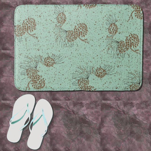 Tapis De Bain Cabane Cônes de Pin (Créateur téléchargé)