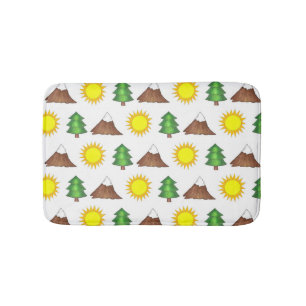 Tapis De Bain Cabine Camping Sunshine Mountain Tree