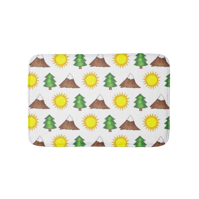 Tapis De Bain Cabine Camping Sunshine Mountain Tree (Devant)