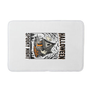 Tapis De Bain Cabine effrayante d'Halloween Art vintage de nuit 