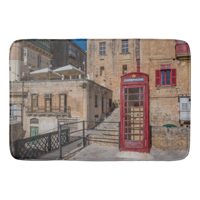 Tapis De Bain Cabine téléphonique rouge à La Valette Malte (Devant)
