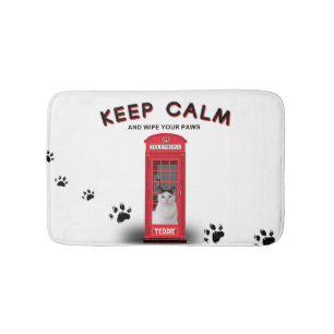 Tapis De Bain Cabine téléphonique rouge personnalisable 'Keep Ca