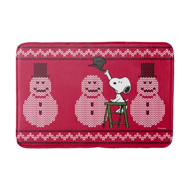 Tapis De Bain cacahuètes | Snoopy Christmas Sweater Snowman (Devant)