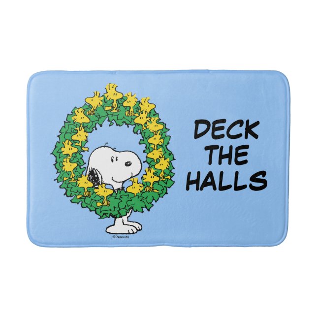 Tapis De Bain cacahuètes | Snoopy & Woodstock Chemise de Noël (Devant)