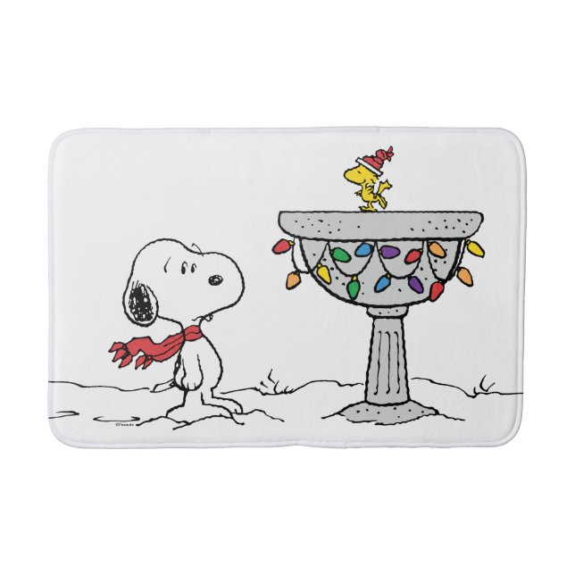Tapis De Bain cacahuètes | Snoopy & Woodstock Froid Birdbath (Devant)