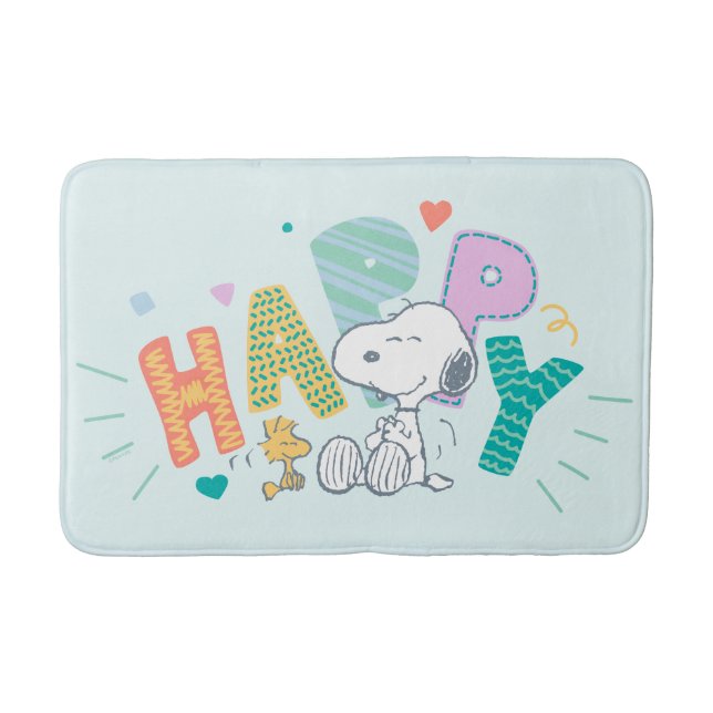 Tapis De Bain cacahuètes | Snoopy & Woodstock Happy (Devant)
