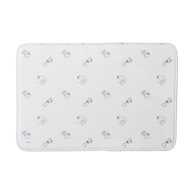 Tapis De Bain cacahuètes | Snoopy & Woodstock Motif gris doux (Devant)