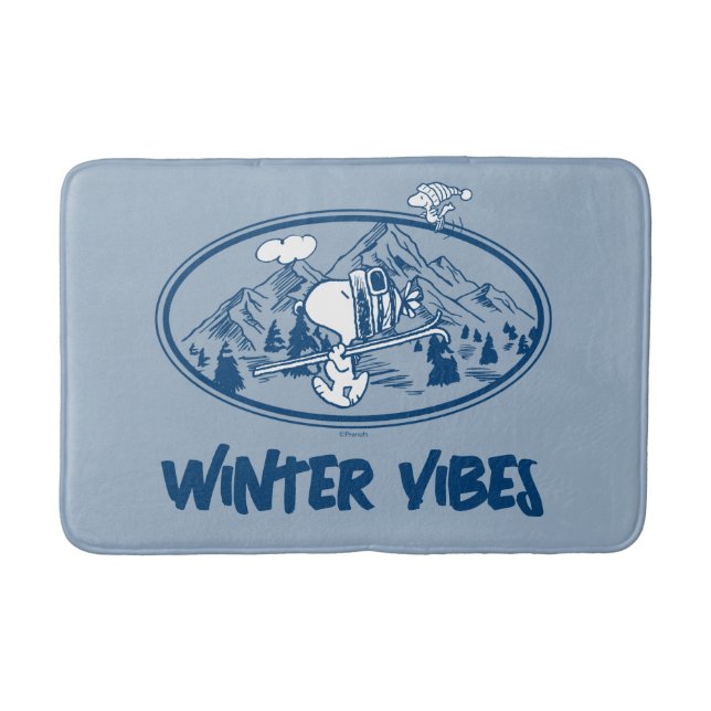 Tapis De Bain cacahuètes | Snoopy & Woodstock Skiing (Devant)