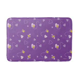 Tapis De Bain cacahuètes Woodstock Motif de coeur pourpre