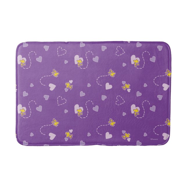 Tapis De Bain cacahuètes | Woodstock Motif de coeur pourpre (Devant)