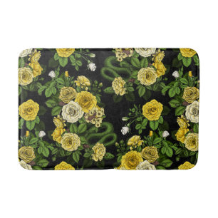 Tapis De Bain Caché en rose, jaune et vert