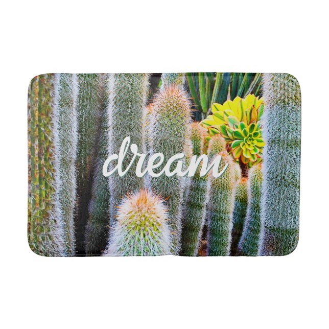 Tapis De Bain Cactus succulent photographie rêve citation script (Devant)