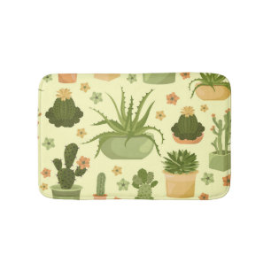 Tapis De Bain Cactus, succulents : vintage plantes ménagères mot