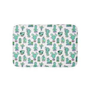 Tapis De Bain Cactus vert en bon état et motif succulent de