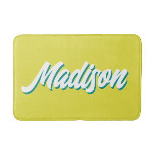 Tapis De Bain Cadeau universitaire personnalisé rétro groove nom