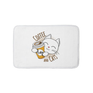 Tapis De Bain Café Et Chats, Café, Chat, Chats, Chaton