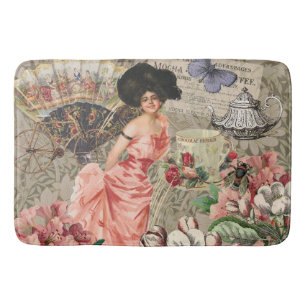 Tapis De Bain Café Lady Victorian Femme Rose Classy