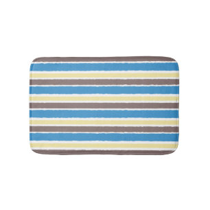 Tapis De Bain Café Popcorn Beurré Brown Sonic Blue Stripes