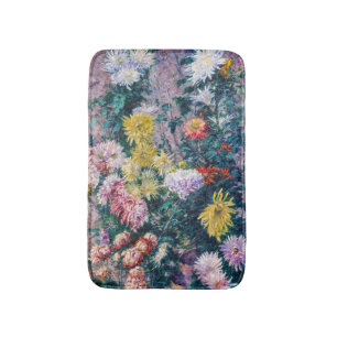 Tapis De Bain Caillebotte - Chrysanthèmes blanc et jaune