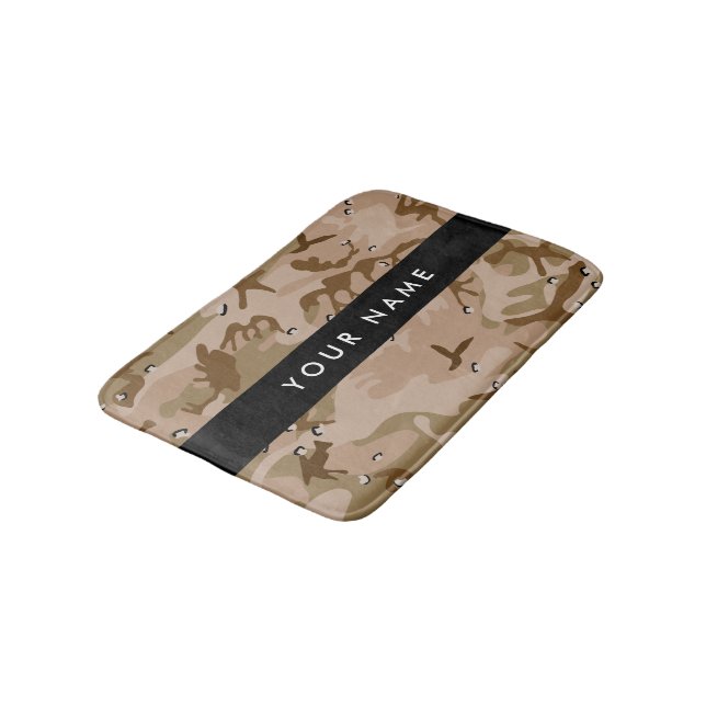 Tapis De Bain Cailloux de camouflage du désert, Votre nom, Perso (Angle)