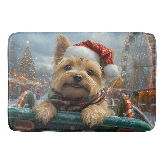 Tapis De Bain Cairn Terrier Dog Roller Dessous de verre Noël (Devant)