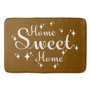 Tapis De Bain Calligraphie de fête et Stars 'Home Sweet Home'
