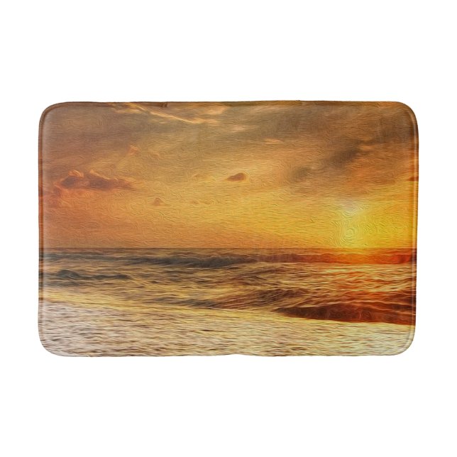 Tapis De Bain Calme coucher de soleil Ocean Beach Waves (Devant)