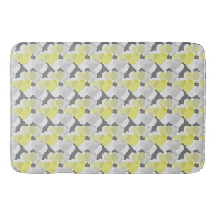 Tapis De Bain Calque de cœurs de la Saint-Valentin motif jaune e