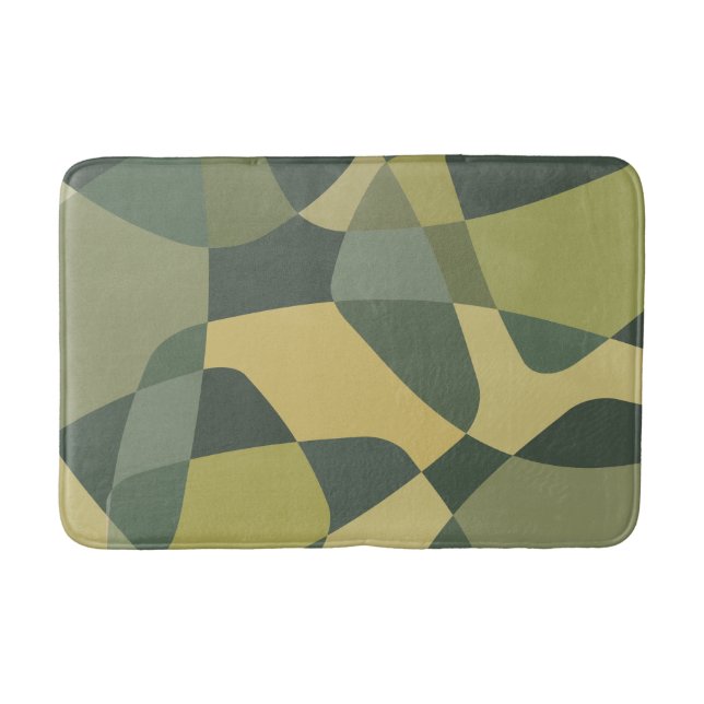 Tapis De Bain Calques de pierre du milieu du siècle vert (Devant)