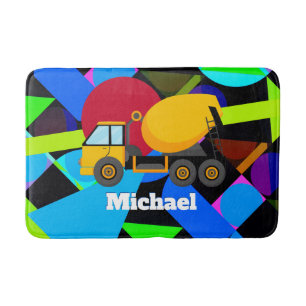 Tapis De Bain Camion ciment jaune Coloré Formes géométriques Nom