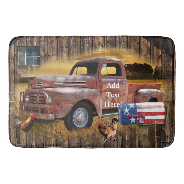 Tapis De Bain Camion rouge vintage (Devant)