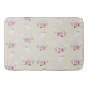 Tapis De Bain Camionnette rose motif terreux