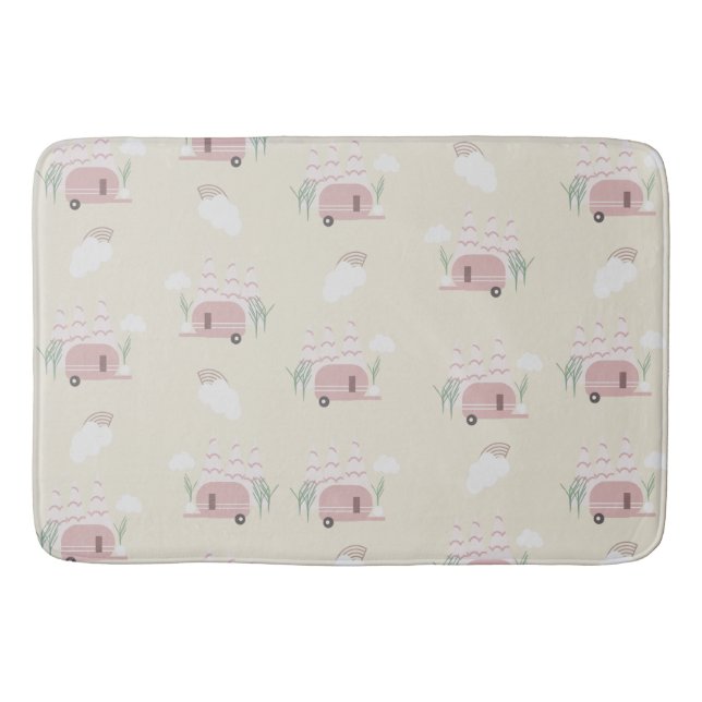 Tapis De Bain Camionnette rose motif terreux     (Devant)