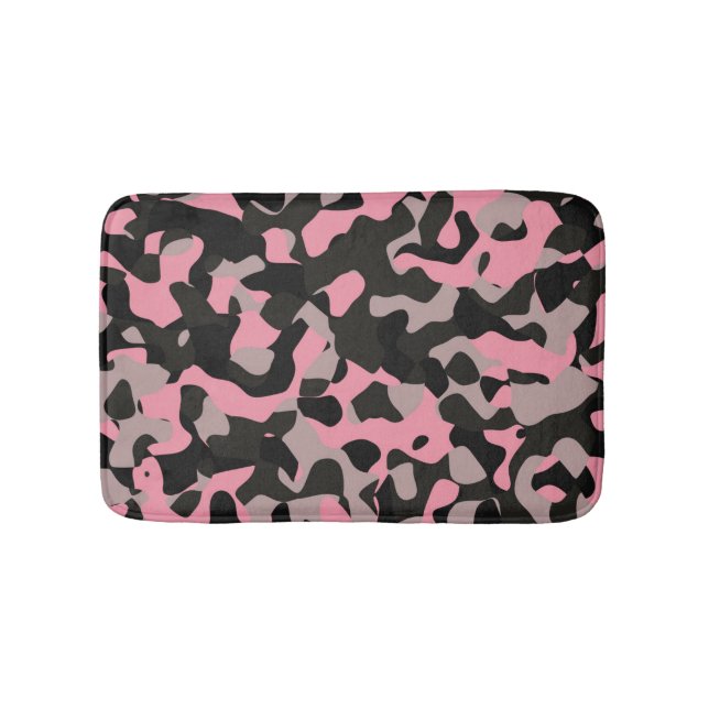 Tapis De Bain Camo rose et noir (Devant)
