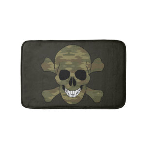 Tapis De Bain Camouflage Crâne et os croisés Mat de bain