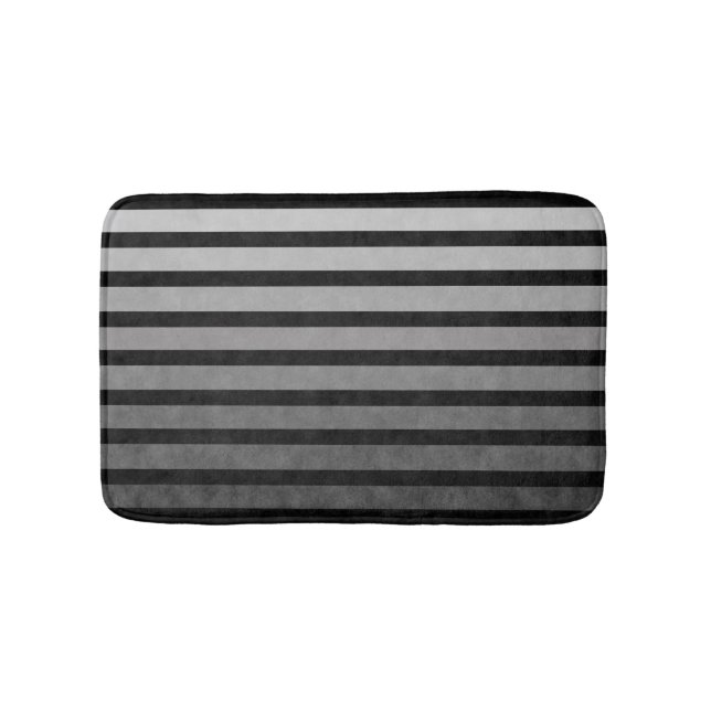 Tapis De Bain Camouflage Noir Et Gris Tailles De Ligne Texturées (Devant)