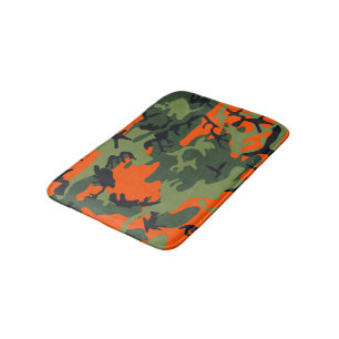 Tapis De Bain Camouflage orange et vert, Militaire, Armée